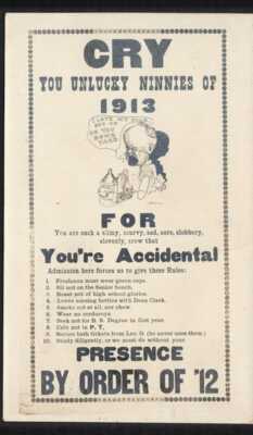 Postcard Matte RPPC University of Illinois Broadside Hazing Poster Photo 1909