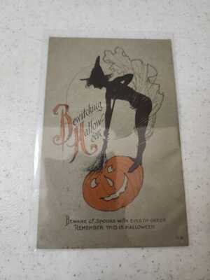 1920 Vintage Halloween Post Card, Mailed