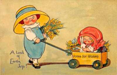Raphael Tuck "A Load Of Easter Joys" Votes For Women", Grace Drayton Postcard