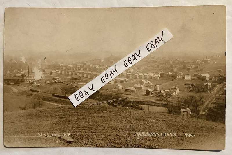 HERMINIE PA WESTMORELAND COUNTY COAL MINE RAILROAD RARE RPPC REAL PHOTO POSTCARD