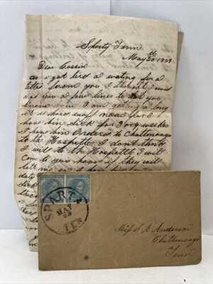 Antique Civil War era letter Sparta Tennessee Chattanooga Shorty TN old 1863 USA