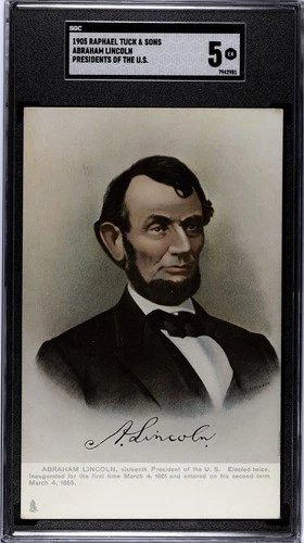 1905 Raphael Tuck & Sons US Presidents Abraham Lincoln Postcard SGC 5 EX