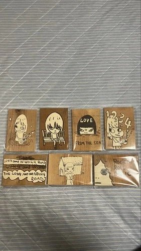 Yoshitomo Nara Apple Crate Wooden Postcards Complete Set of 7 Aomori Art Museum