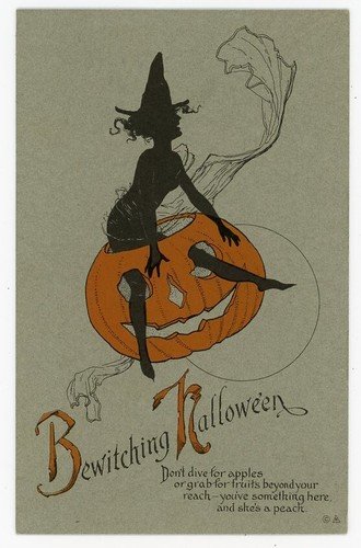 Rare Early Schmucker Witch Halloween Postcard Series 26 Don't Dive