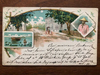 US PHILIPPINES OLD POSTCARD MANILA TO GERMANY 1899 !!