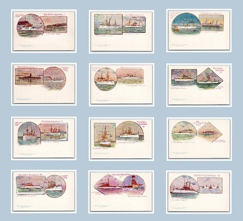 NAVY THE WHITE SQUADRON SET OF 12 POSTCARDS COPYRIGHT 1897 AMERICAN SOUVENIR