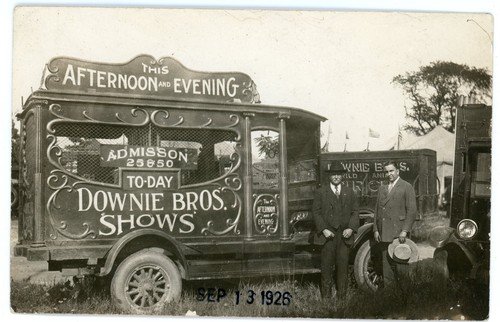 RPPC Wild Animal Circus Truck Downie Brothers Show