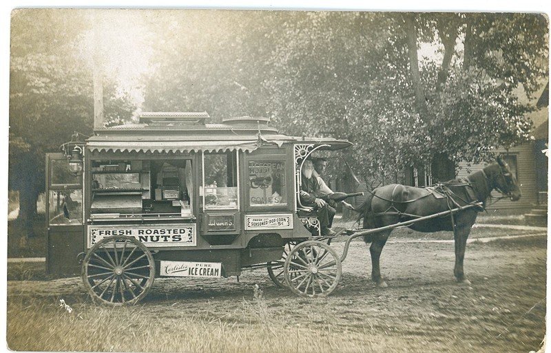 RPPC Roasted Peanuts Popcorn Carlisle Ice Cream Vendor Horse Drawn Wagon