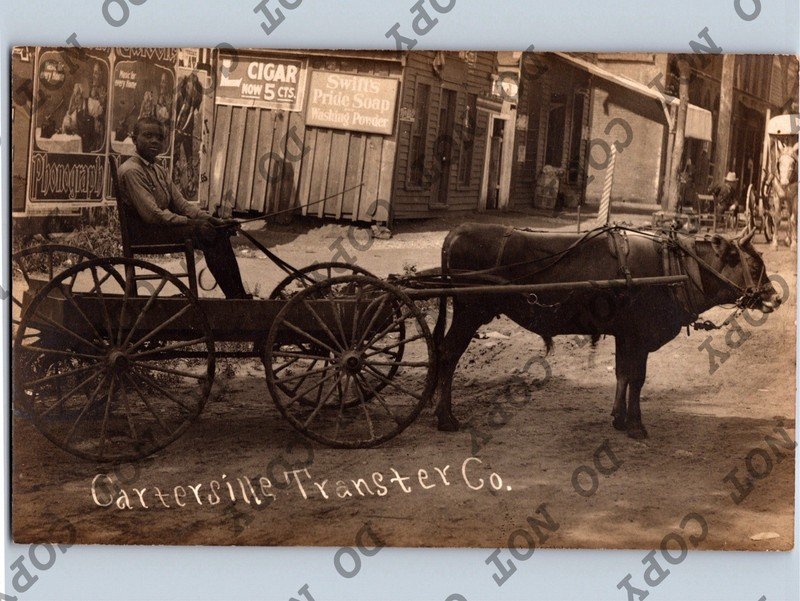 c1910 Cartersville Transfer Wagon Black Americana Georgia GA Bartow County RPPC