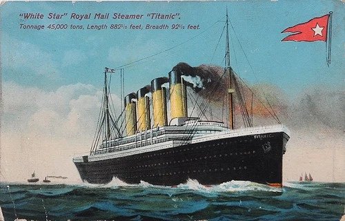 RMS Titanic White Star Line State Series Liverpool Vintage Postcard 1912