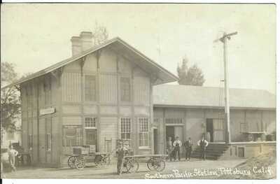 RPPC ~ Southern Pacific Station, PITTSBURGH, CALIF. c.1914 ~ R.P.O. Cancel~ WOW!