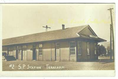 RPPC ~ S.P. Railroad Train Station c.1900s, TEHACHAPI, CALIFORNIA ~ Kern County