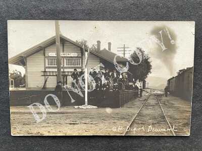 RPPC-Beaumont CA-SP Railroad Station-Train-Depot-RR-Riverside County-California