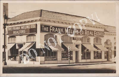 RPPC-Los Angeles CA-Frank Meline Real Estate Co-Realtor-California-Real Photo-RP