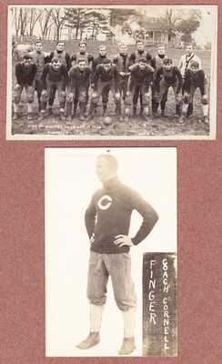 Two 1908 Cornell College Football RPPC w/Coach Sherman Finger-Mt. Vernon, IA