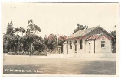 RPPC ~ Rail Road Station c.1930s ROSS, CALIFORNIA ~ Marin County PHOTO POSTCARD