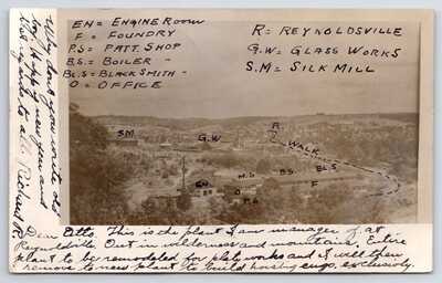 Reynoldsville PA~Panorama: Plant Key I am Manager~Foundry~Engine Room~1907 RPPC