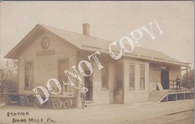 RPPC-Spring Mills PA-Railroad Station-Train Depot-Centre County-Pennsylvania-RP