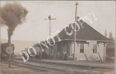 RPPC-Saint Maries ID-RR-Railroad Station-Train-Depot-Engine-Benewah County-Idaho