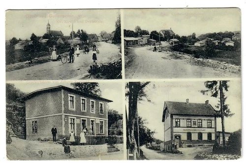 Sullenschin / Westpr. 1 postcard +3 card sections, including post office