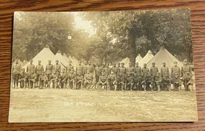 1913 RPPC MILITARY REAL PHOTO POSTCARD ALL BLACK SOLDIERS 8TH INFANTRY COMPANY A