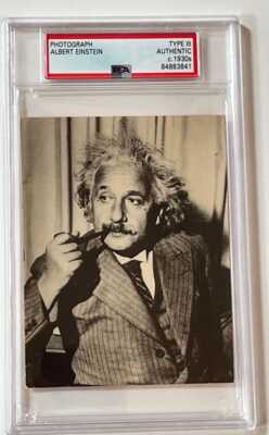 Albert Einstein Vintage Historical Photgraph PSA