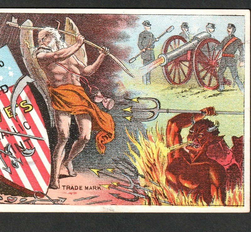 Devil 1800's Grim Reaper Lowes Paint Chattanooga TN Victorian Trade Card SR.f.Lp