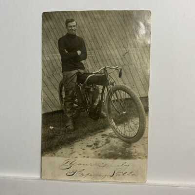 Antique  Postcard / RPPC: Indian Board Track Racer 1913 Motorcycle #30