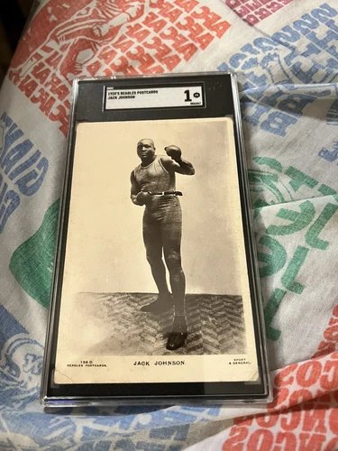 vintage beagles boxing postcard jack johnson world champion SGC 1 slab 1920’s