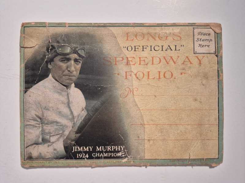 Vintage Postcard Folder Long's Official Speedway Folio Auto Racing Drivers AA84