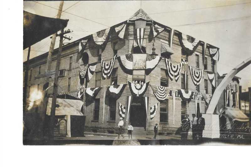 PENNSYLVANIA RPPC REAL PHOTO PATRIOTIC FLAGS RARE REYNOLDSVILLE PA POSTCARD