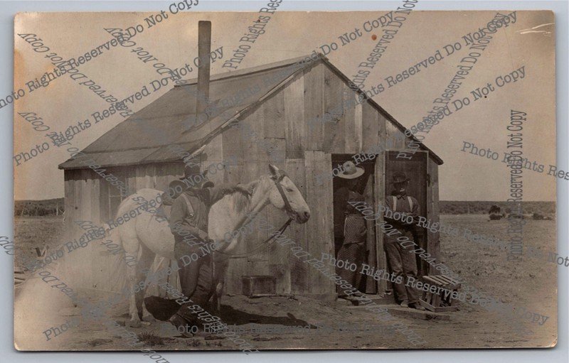 Antique RPPC Harney County Oregon homestead of George Hall Real Photo Postcard