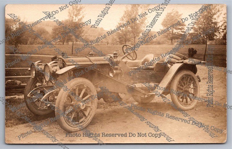 Antique RPPC Oldsmobile? Packard? Roadster 1913 NY Plate Real Photo Postcard