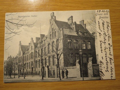 Postcard Wroclaw, today Wraclaw, Institute of Physiology, expired 1907