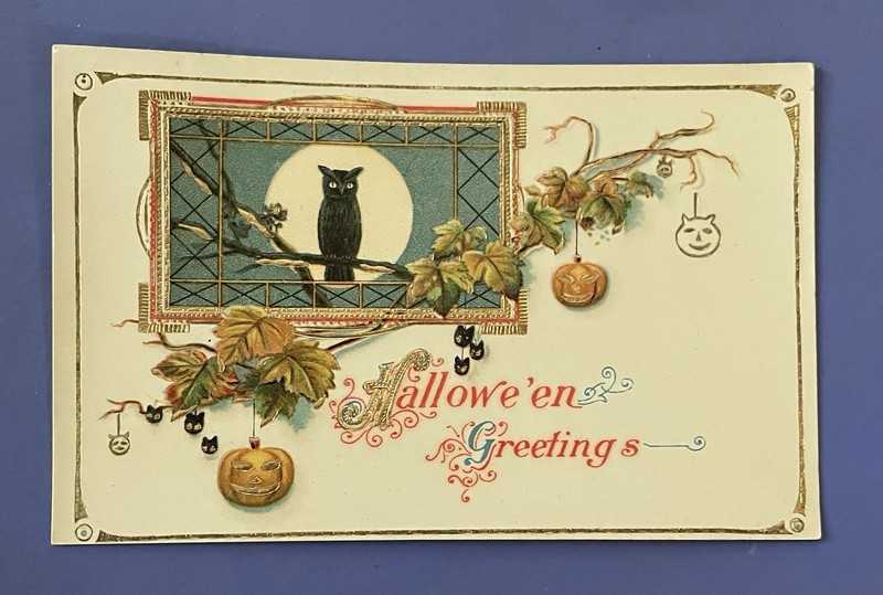 Antique 1908-1915 Halloween Greeting Postcard • S. Landsdorf & Co.