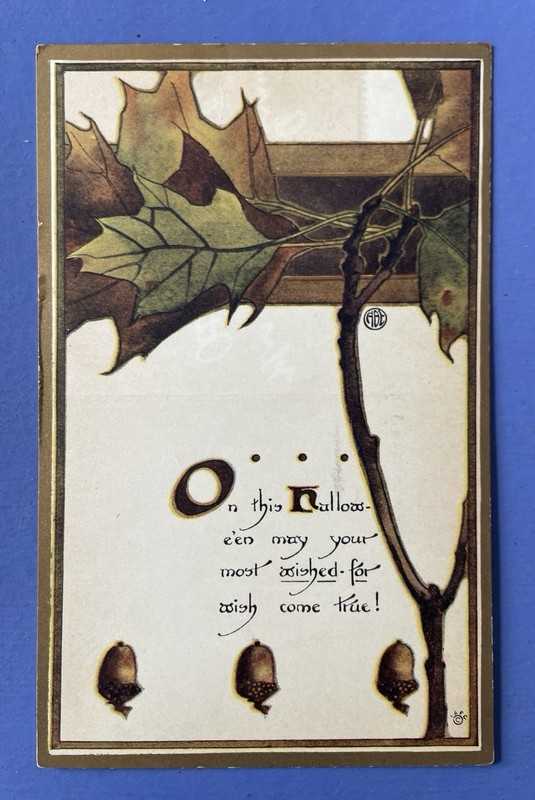 Antique 1908-1915 Halloween Greeting Postcard • International Art Publishing Co.