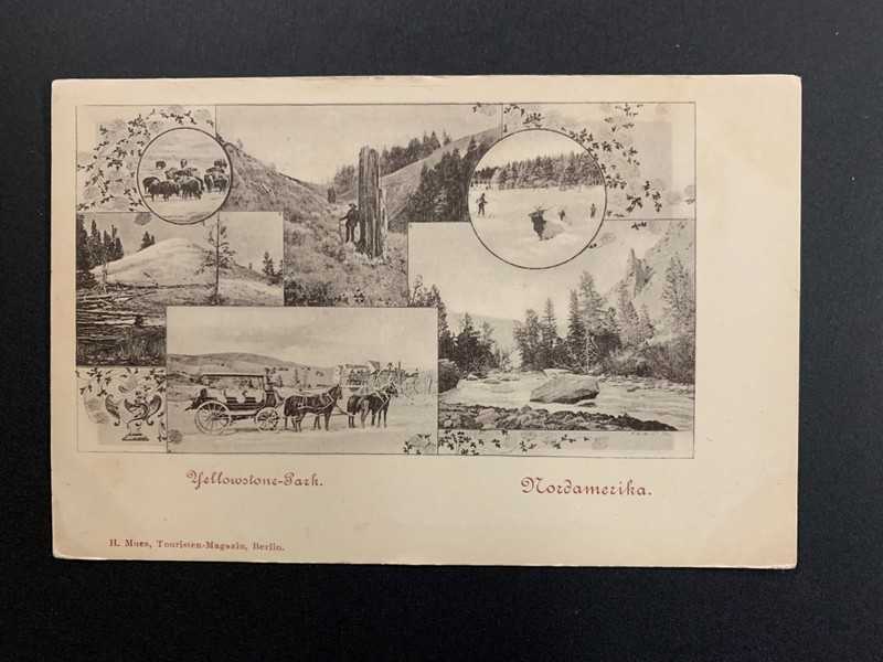 ULTRA RARE, 1889 YELLOWSTONE PRIVATE MAILING CARD, ADVERISEMENT MUTI-VIEW, NM
