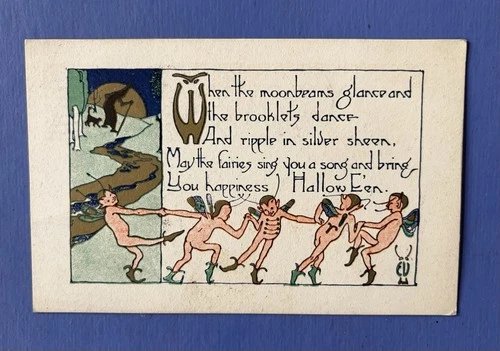 Vintage/ Antique 1912-1915 Halloween Greeting Postcard • Rust Craft Co.