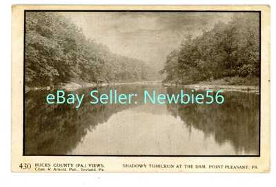 Point Pleasant PA - SHADOWY TOHICKON AT DAM - Arnold Bros Postcard Bucks County