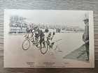 CYCLING hand coloured POSTCARD vintage unused france ft MAJOR TAYLOR & JACQUELIN