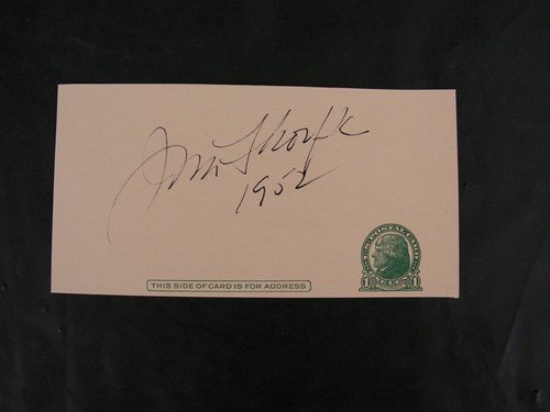 Jim Thorpe Signed USPS Postcard Cut 1952 Mint 1 Cent Olympics MLB NFL Basketball