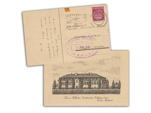 1938 Postcard signed by Otto Warburg, Nobel Prize Winner and WWI veteran