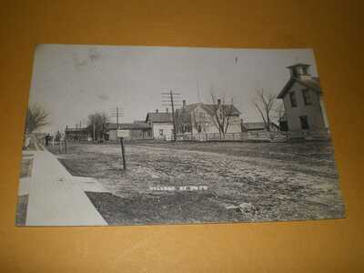 1908 RPPC Street Scene Village of Volo Illinois Lake County IL Photo Postcard