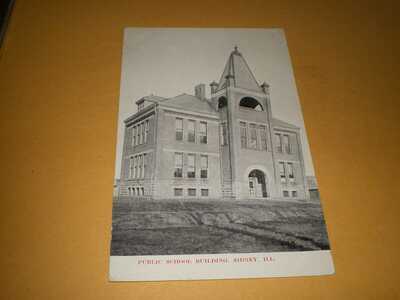1909 View Public School Building Sidney Illinois Champaign County IL Postcard