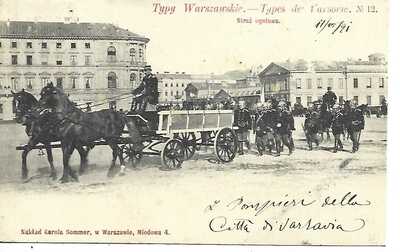 1901 POLAND RUSSIAN EMPLOYMENT WARSAW  TYPES FIRE FIGHTERS