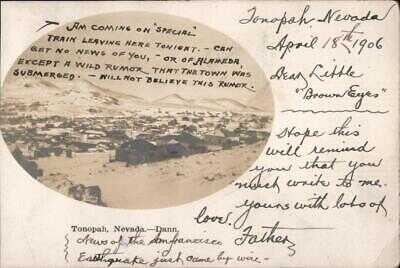 RPPC Tonopah,NV Rumour of submerged town Nye County Nevada Real Photo Post Card