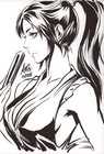 Girl With Fan Postcard Ink Sketch - Signed Art by Stanley 'Artgerm' Lau - 2025