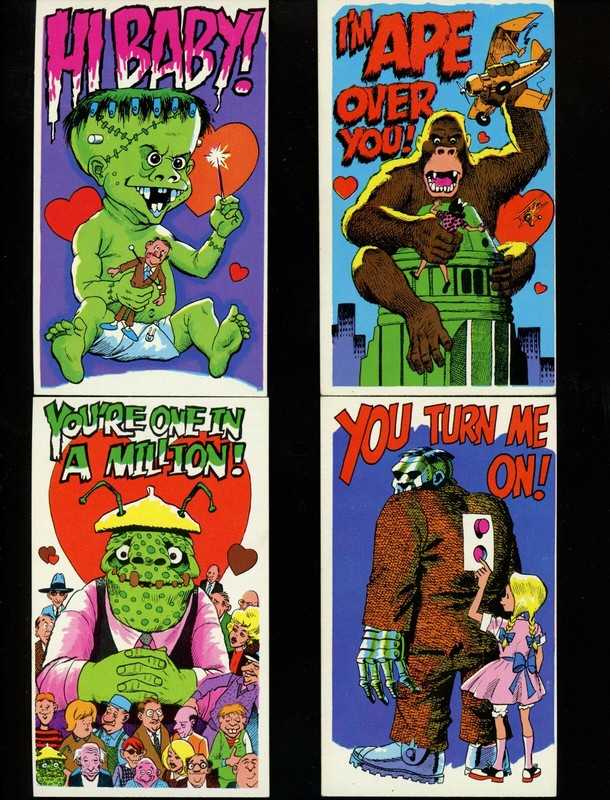 Topps Insult Postcards 1966 Monsters Frankenstein Kong COMPLETE Set of 32 NICE !