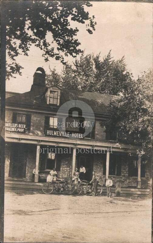Hulmeville, Pennsylvania PA Hulmeville Hotel, Moller's Beer, Schmieder Prop RPPC