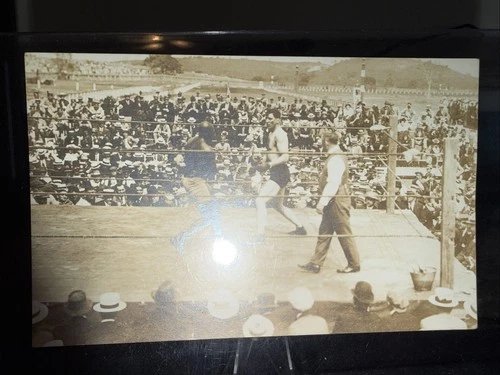 1915 JACK JOHNSON KO'd by JESS WILLARD real photo postcard from Cuba boxing